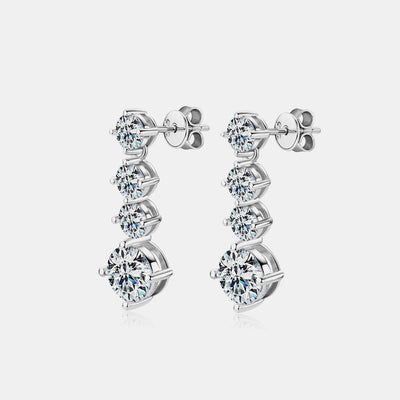 BEAUTIFUL I AM 4 Carat Moissanite Jewelry 925 Sterling Silver Earrings