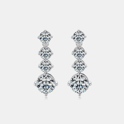 BEAUTIFUL I AM 4 Carat Moissanite Jewelry 925 Sterling Silver Earrings