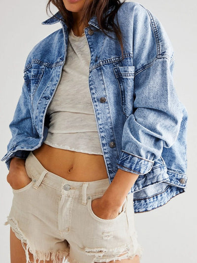 BEAUTIFUL I AM Pocketed Button Up Denim Jacket