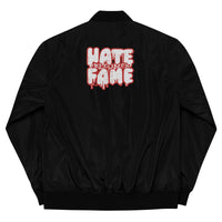 EG3BEATS HATE BECOMES FAME RED Premium Recycled Bomber Jacket