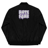 EG3BEATS HATE BECOMES FAME PURPLE Premium Recycled Bomber Jacket