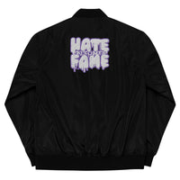 EG3BEATS HATE BECOMES FAME PURPLE Premium Recycled Bomber Jacket