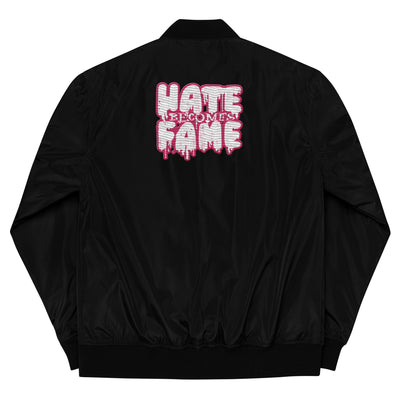 EG3BEATS HATE BECOMES FAME PINK Premium recycled bomber jacket