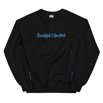 BEAUTIFUL I AM GIRL GREY BLUE Unisex Sweatshirt