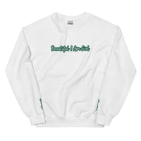 BEAUTIFUL I AM GIRL WHITE GREEN Unisex Sweatshirt