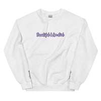 BEAUTIFUL I AM GIRL WHITE PURPLE Unisex Sweatshirt