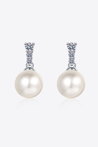 BEAUTIFUL I AM Moissanite Jewelry Pearl Drop Earrings