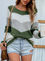 BEAUTIFUL I AM Color Block Rib-Knit Sweater