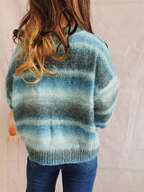 BEAUTIFUL I AM Striped Round Neck Long Sleeve Sweater