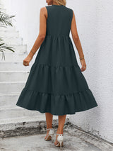 BEAUTIFUL I AM V-Neck Sleeveless Tiered Dress