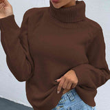 BEAUTIFUL I AM Turtleneck Dropped Shoulder Long Sleeve Sweater