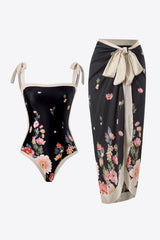 BEAUTIFUL I AM Floral Tie-Shoulder Two-Piece Swim Set