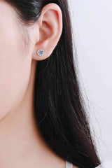 BEAUTIFUL I AM Moissanite Jewelry Round-Shaped Stud Earrings