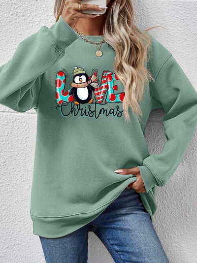 BEAUTIFUL I AM LIVE CHRISTMAS Drop Shoulder Round Neck Sweatshirt