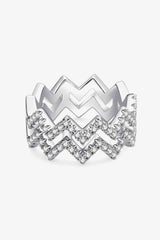 BEAUTIFUL I AM Adored Moissanite Jewelry Zigzag Stacking Rings