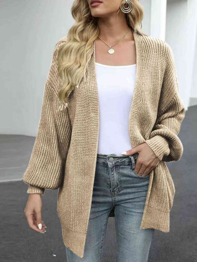 BEAUTIFUL I AM Drop Shoulder Balloon Sleeve Cardigan