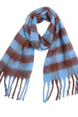 BEAUTIFUL I AM Plaid Fringe Detail Polyester Scarf