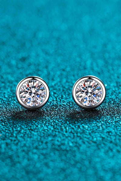 BEAUTIFUL I AM Moissanite Jewelry Round-Shaped Stud Earrings