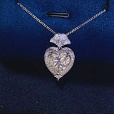 BEAUTIFUL I AM 3 Carat Moissanite 925 Sterling Silver Heart Pendant Necklace Jewelry