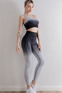 BEAUTIFUL I AM Gradient Sports Bra and Leggings Set Active Wear