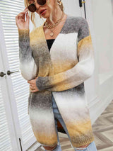 BEAUTIFUL I AM Full Size Gradient Open Front Cardigan