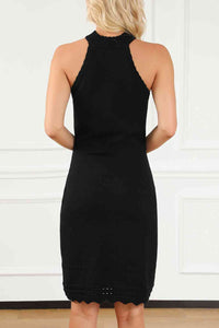 BEAUTIFUL I AM Openwork Mock Neck Sleeveless Dress