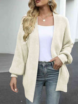 BEAUTIFUL I AM Drop Shoulder Balloon Sleeve Cardigan