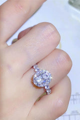 BEAUTIFUL I AM 1 Carat Moissanite Jewelry 925 Sterling Silver Halo Ring