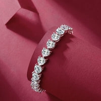 BEAUTIFUL I AM 24 Carat Moissanite Jewelry 925 Sterling Silver Heart Bracelet