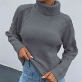 BEAUTIFUL I AM Turtleneck Dropped Shoulder Long Sleeve Sweater