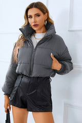 BEAUTIFUL I AM Zip-Up Winter Jacket Coat with Pockets