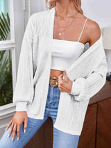 BEAUTIFUL I AM Open Front Lantern Sleeve Cardigan