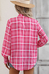 BEAUTIFUL I AM Plaid Lantern Sleeve Shirt