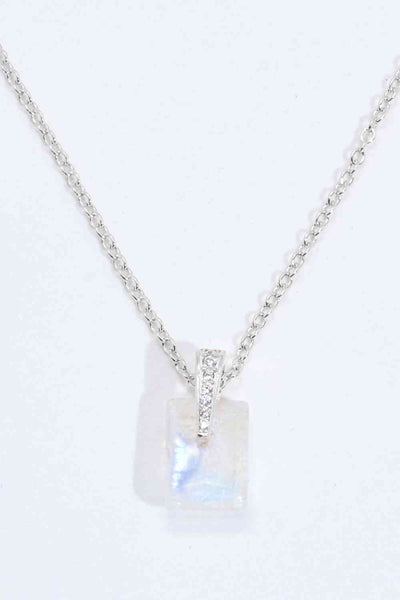 BEAUTIFUL I AM 925 Sterling Silver Jewelry Natural Moonstone Pendant Necklace