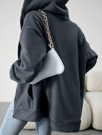 BEAUTIFUL I AM Dropped Shoulder Hooded Jacket with Pocket Hoodie