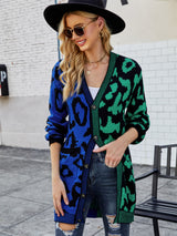 BEAUTIFUL I AM Leopard Button Down Longline Cardigan