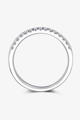 BEAUTIFUL I AM Moissanite Jewelry Platinum-Plated Half-Eternity Ring