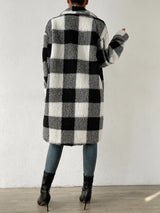 BEAUTIFUL I AM Plaid Collared Neck Button Down Jacket Coat