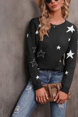 BEAUTIFUL I AM Star Round Neck Sweater