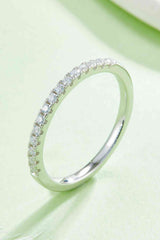 BEAUTIFUL I AM Moissanite Jewelry Platinum-Plated Half-Eternity Ring