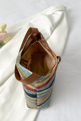 BEAUTIFUL I AM Multicolored Straw Shoulder Bag