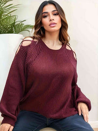 BEAUTIFUL I AM Cutout Round Neck Sweater