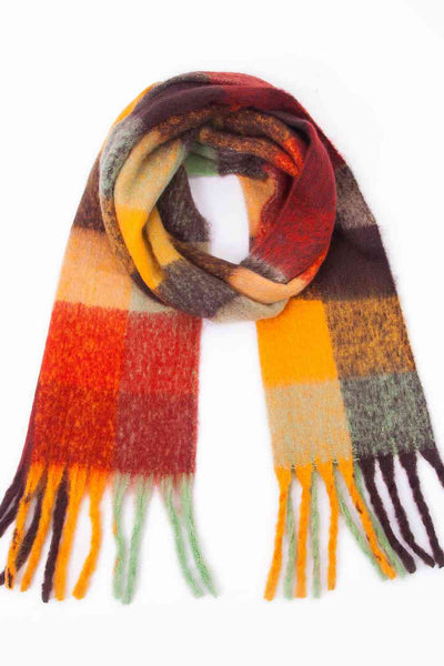 BEAUTIFUL I AM Fringe Detail Polyester Scarf