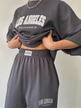 BEAUTIFUL I AM LOS ANGELES CALIFORNIA Graphic Sweatshirt and Sweatpants Joggers Set