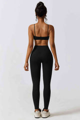 BEAUTIFUL I AM Sports Bra and Leggings Active Wear Set