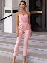 BEAUTIFUL I AM Sweetheart Neck Sleeveless Pants Jumpsuit