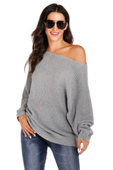 BEAUTIFUL I AM One Shoulder Dolman Sleeve Sweater