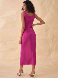 BEAUTIFUL I AM Ribbed Sleeveless Sweater Dress