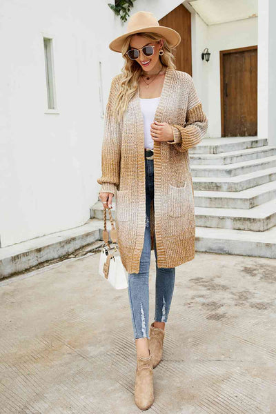 BEAUTIFUL I AM Gradient Open Front Cardigan