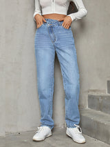 BEAUTIFUL I AM Asymmetrical Straight Leg Jeans